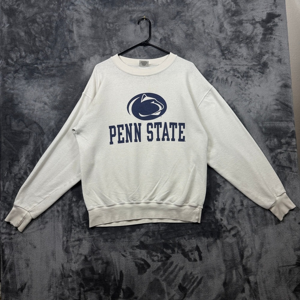 The Cotton Exchange Penn State Sweatshirt Mens L Oatmeal Vintage Nittany Lions